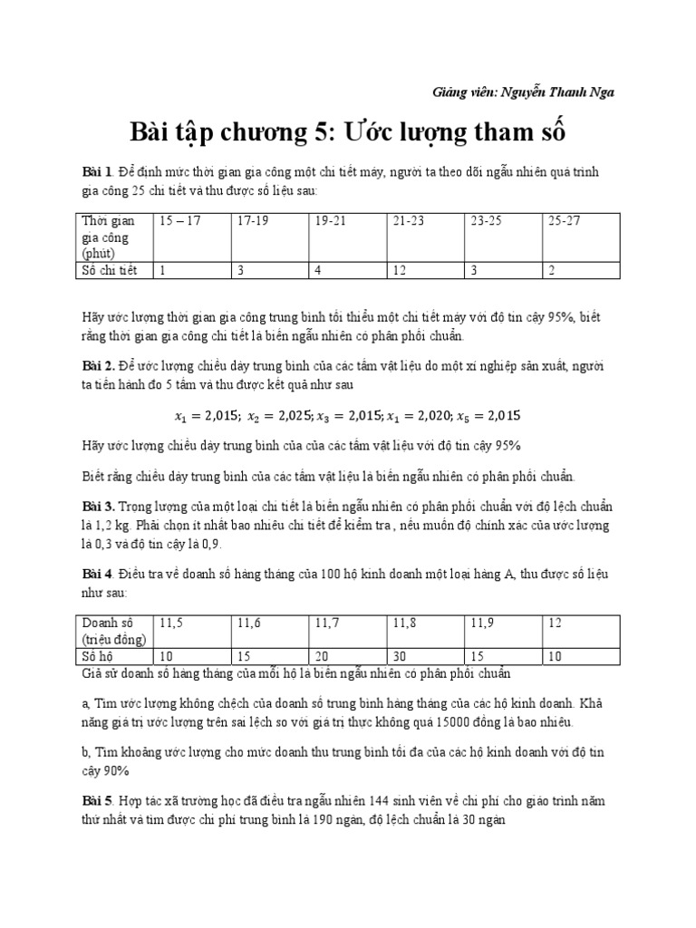 Bai Tap Chuong 5 | PDF