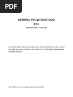 General Knowledge Quiz PDF: Multiple Choice Questions