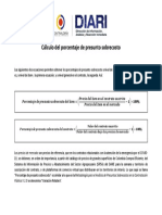 Cálculo Del Porcentaje de Presunto Sobrecosto PDF