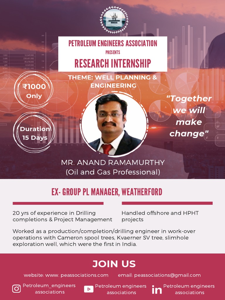 Research Internship Petroleum Engineers Association PDF Oil Well