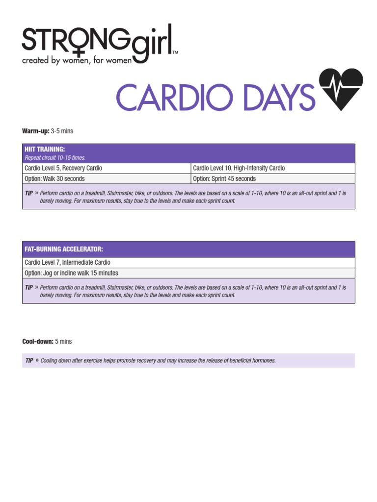 STRONG Program Cardio PDF | PDF | Cooking, Food & Wine | Wellness