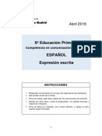 Sgea Eval 6primaria 2019 Lengua Expresi-N Escrita Espa-Ol PDF