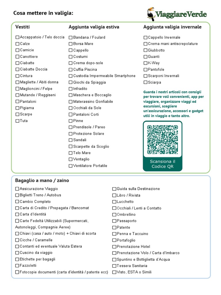 liste valigia