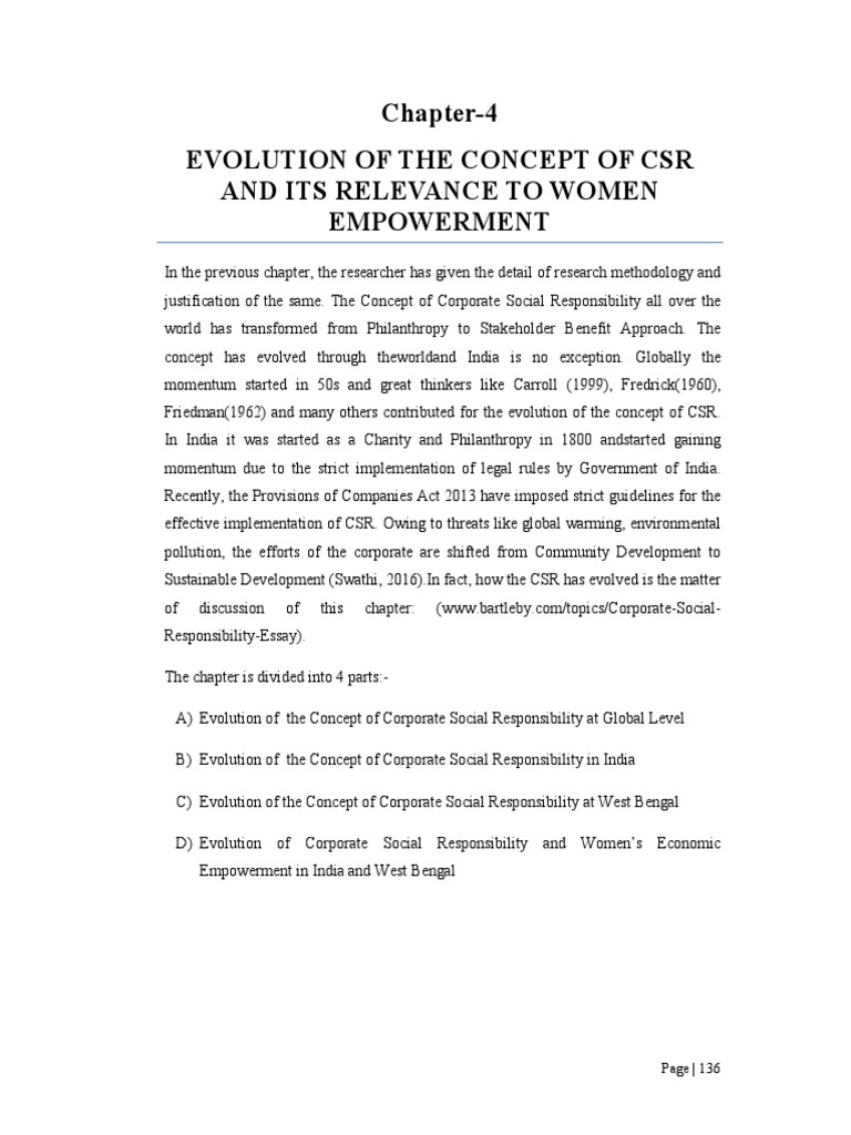 CSR Evolution and Women's Empowerment | PDF | Corporate Social ...