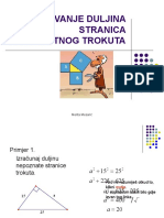 Izracunavanje Duljina Stranica Pravokutnog Trokuta Melita Mesaric