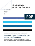 Important Topics Under Muslim Law for Law Entrance Exams