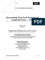Researching Firm Level Strategy and Competitiveness' 2012
