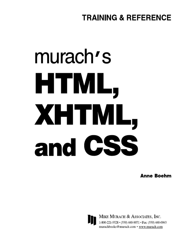 Anne Boehm - Murach's HTML, XHTML, and CSS (Web Programming) - Mike ...