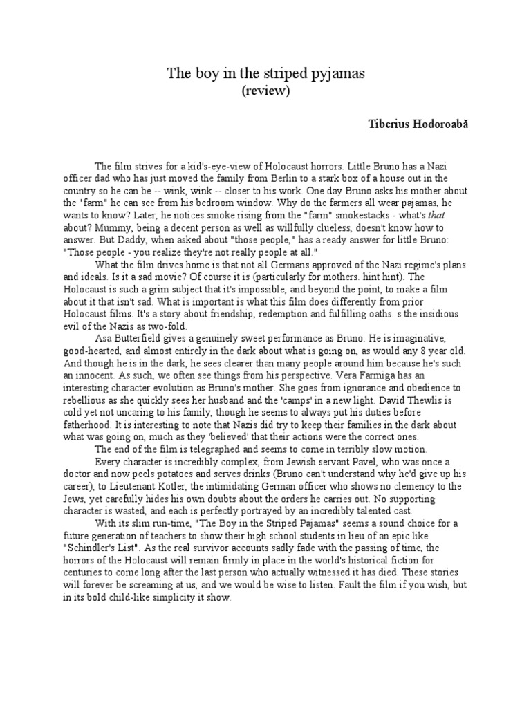 The boy in the striped pyjamas