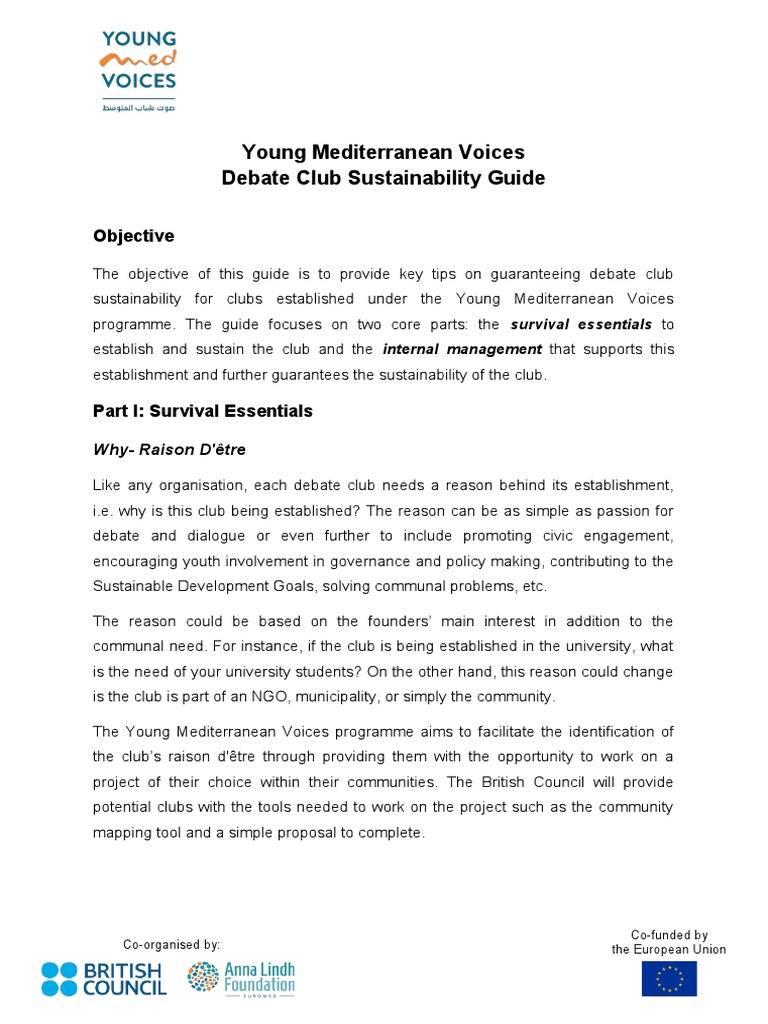 Debate Club Sustainability Guide PDF United Nations General