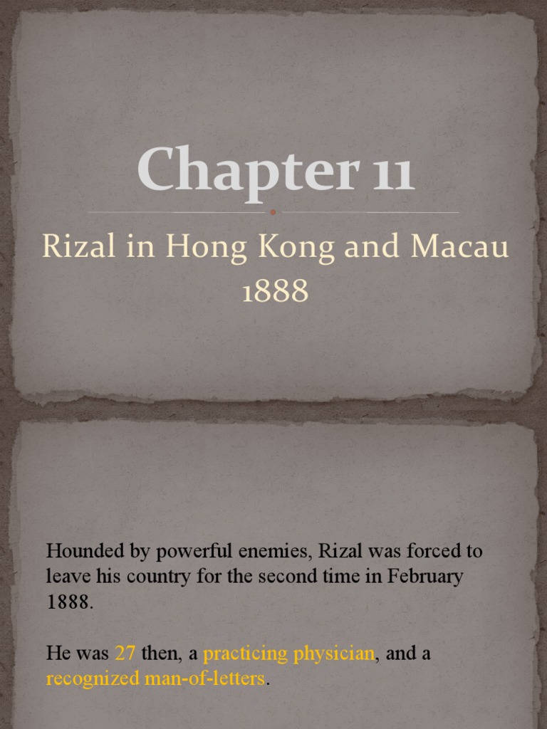 Rizal in Hong Kong and Macau 1888 | PDF | Macau