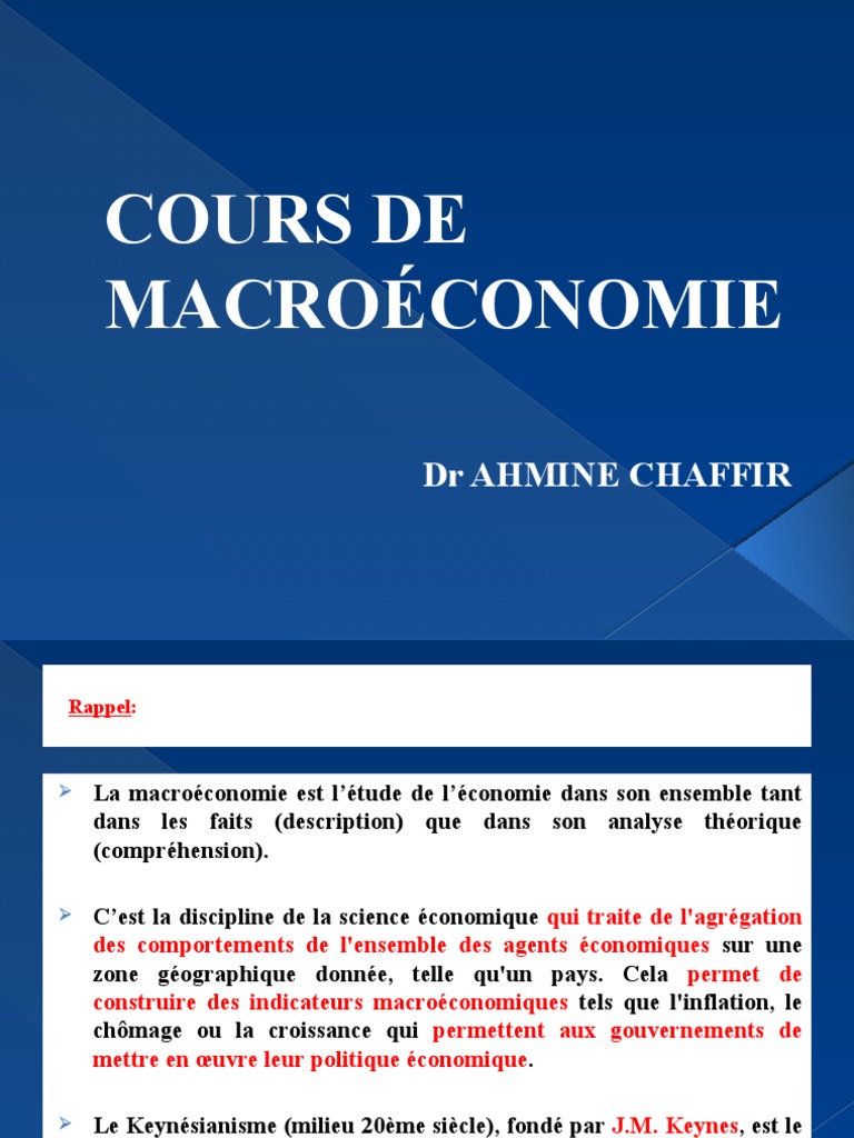 Comment Explique Instabilite Croissance Schema Synthese Cours COURS DE MACROÉCONOMIE v1 | PDF | Produit intérieur brut | Croissance  économique