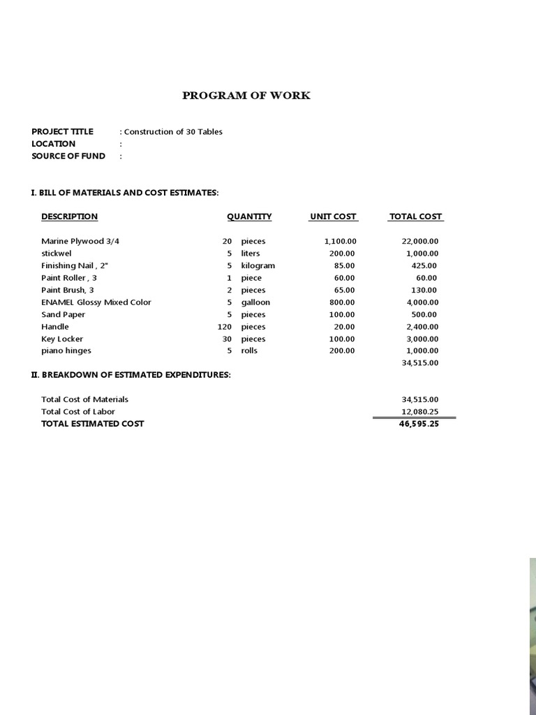 Program of work pdf