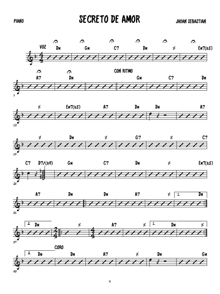 SECRETO DE AMOR Piano PDF PDF