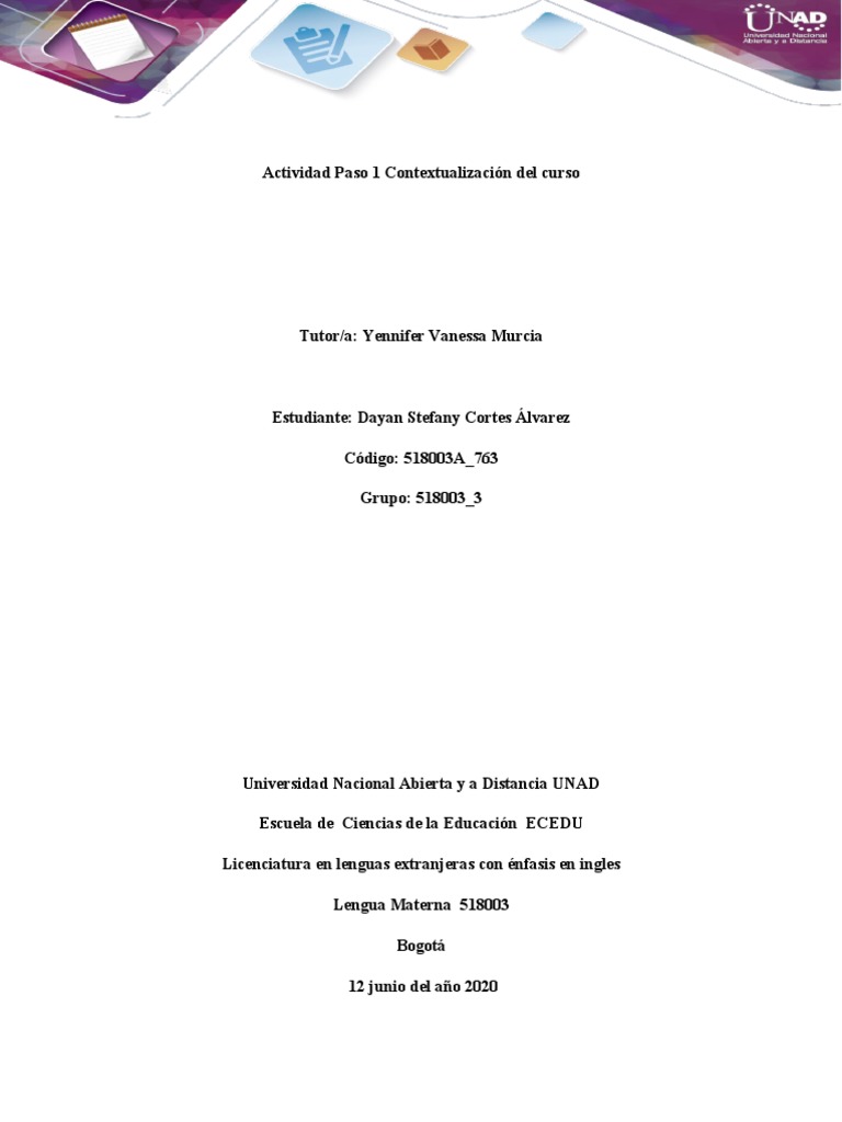 Lengua Materna 1 Actividad 1 | PDF | Artes del Lenguaje y Comunicación ...