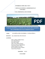 Plan de Desarrollo Agrario Del Maiz Blanco Gigante