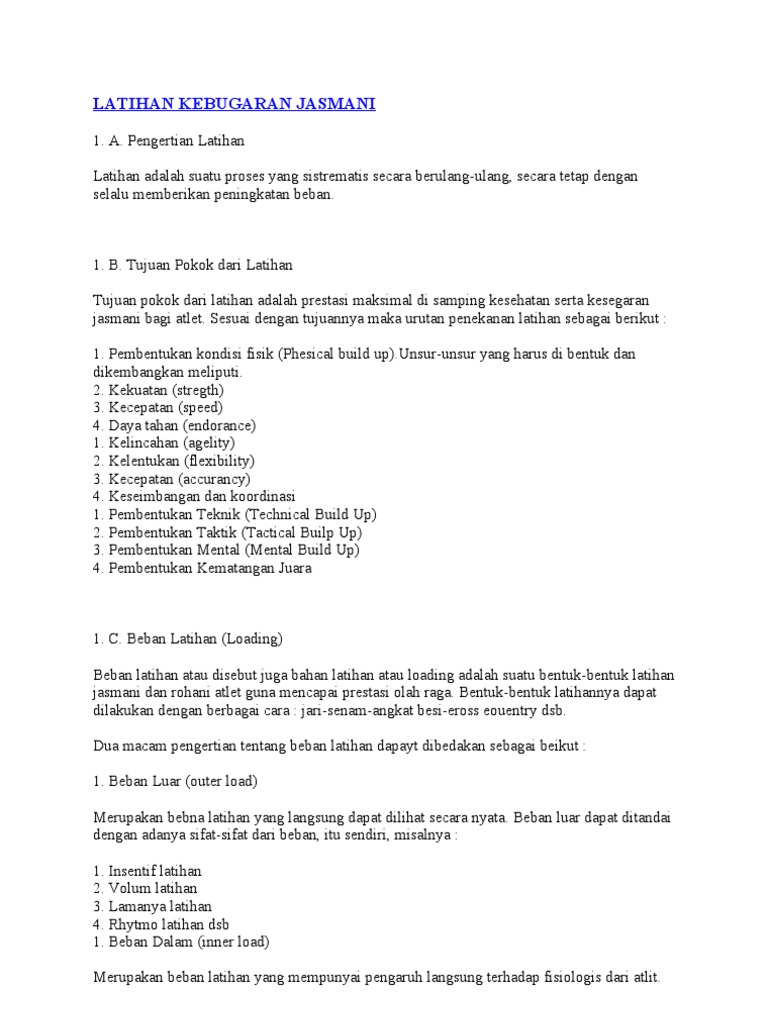 Latihan Kebugaran Jasmani