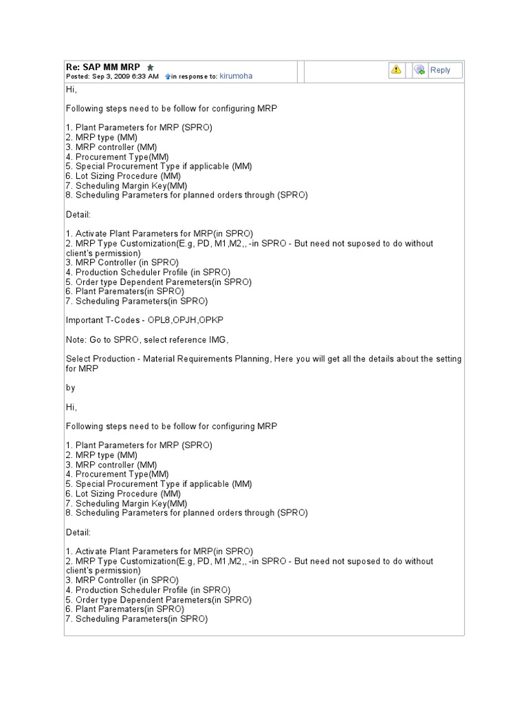 MRP Steps | PDF