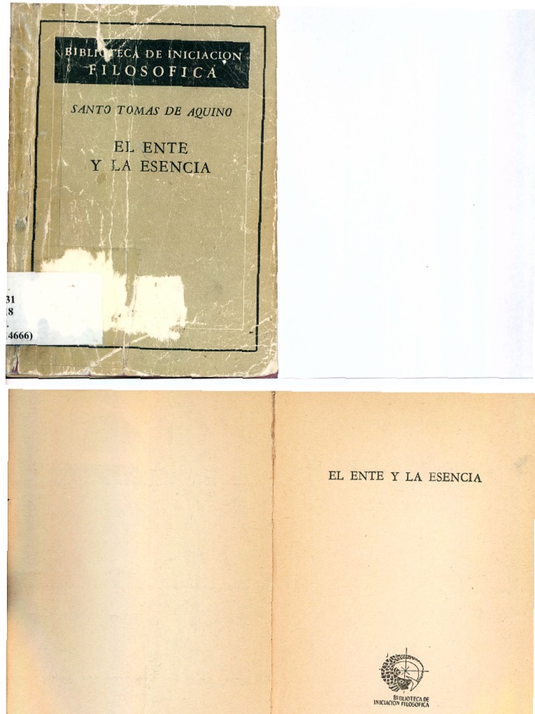 El Ente y La Esencia PDF PDF Esencia Tomás de Aquino
