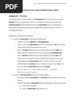 Programming Exercise: Object Oriented Caesar Cipher: Java Programming: Arrays, Lists, and Structured Data