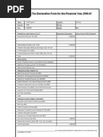 Income Tax Declaration Form For The Financial Year 2006-07