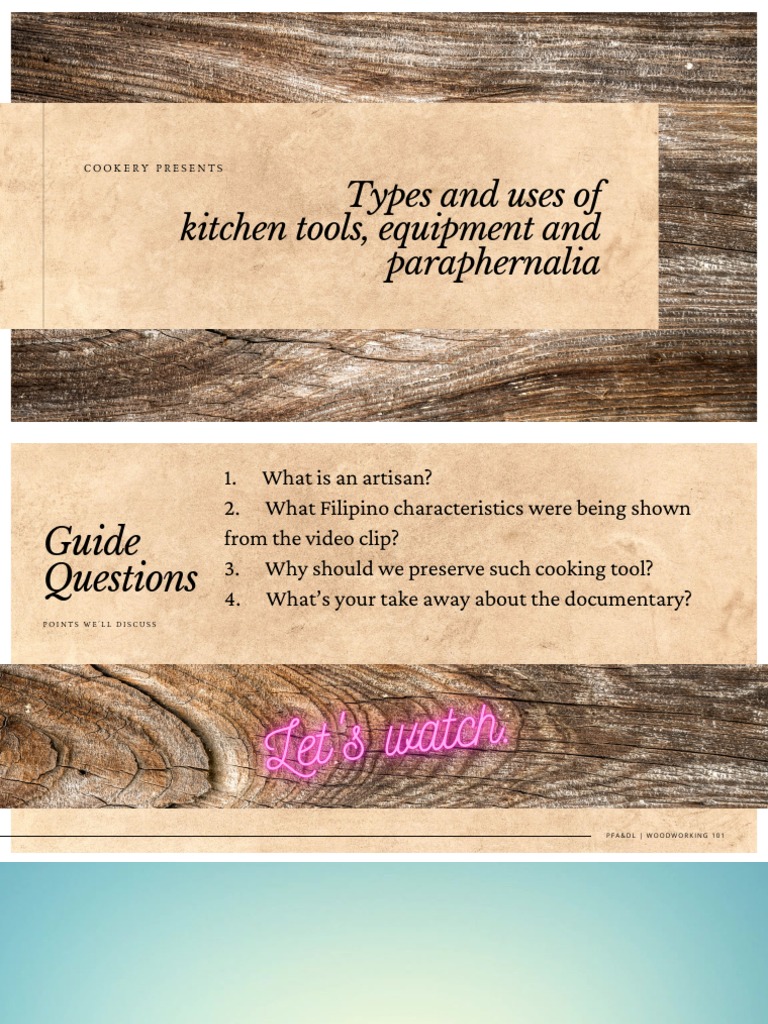 Traditional Filipino Kitchen Tools Guide | PDF | Cookware And Bakeware ...