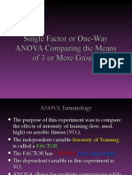 Single Factor ANOVA Comparing Means of 3+ Groups