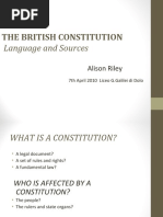 The British Constitution Language and Sources: Alison Riley