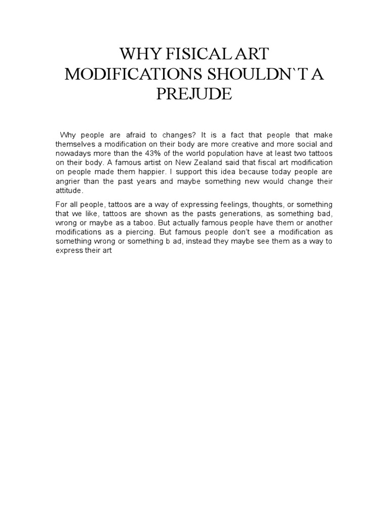 Why Fisical Art Modifications Shouldn | PDF