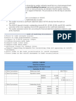 Assume: General Company Bank Reconciliation 1st National Bank of US Bank Account September 30, 20X5