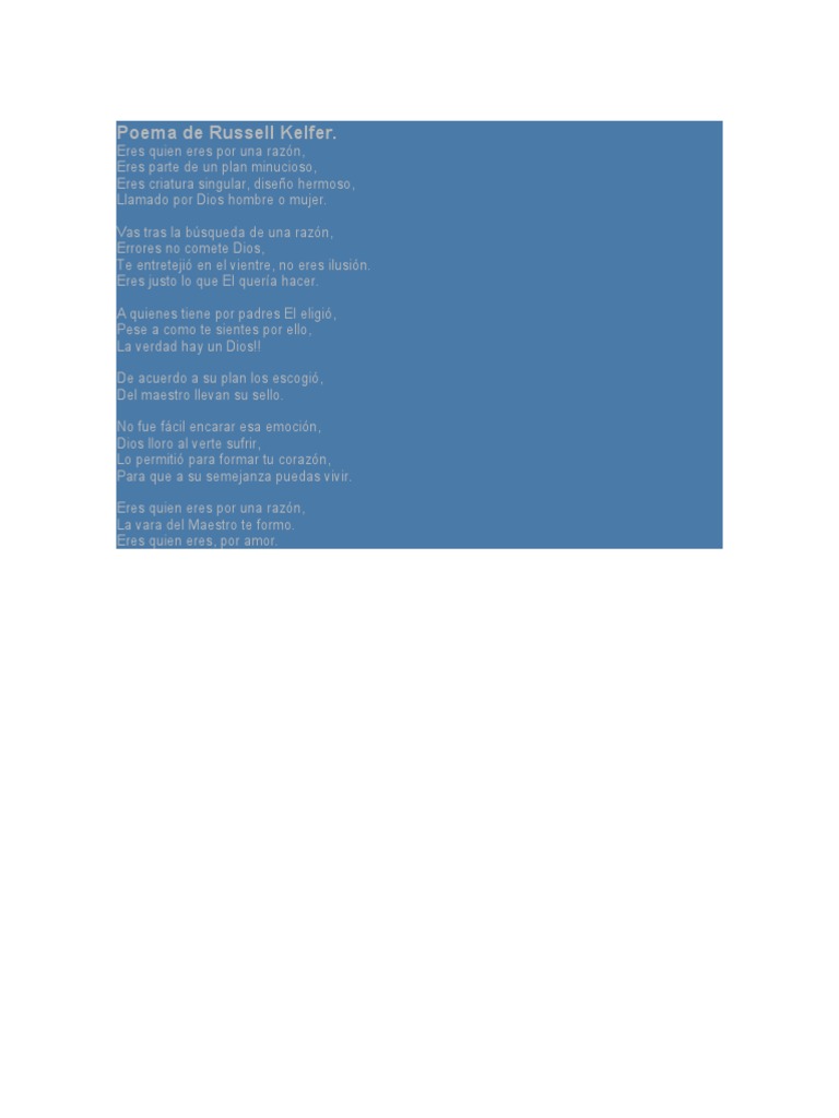 Poema de Russell Kelfer PDF