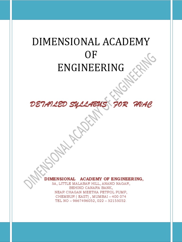 Dimensional Academy OF Engineering Detailed Syllabus For Hvac PDF