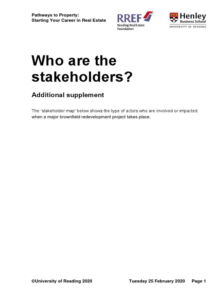 Who Are The Stakeholders - Diagram PDF | PDF