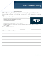 Toastmasters 675C Grammarian Script and Log A4 PDF