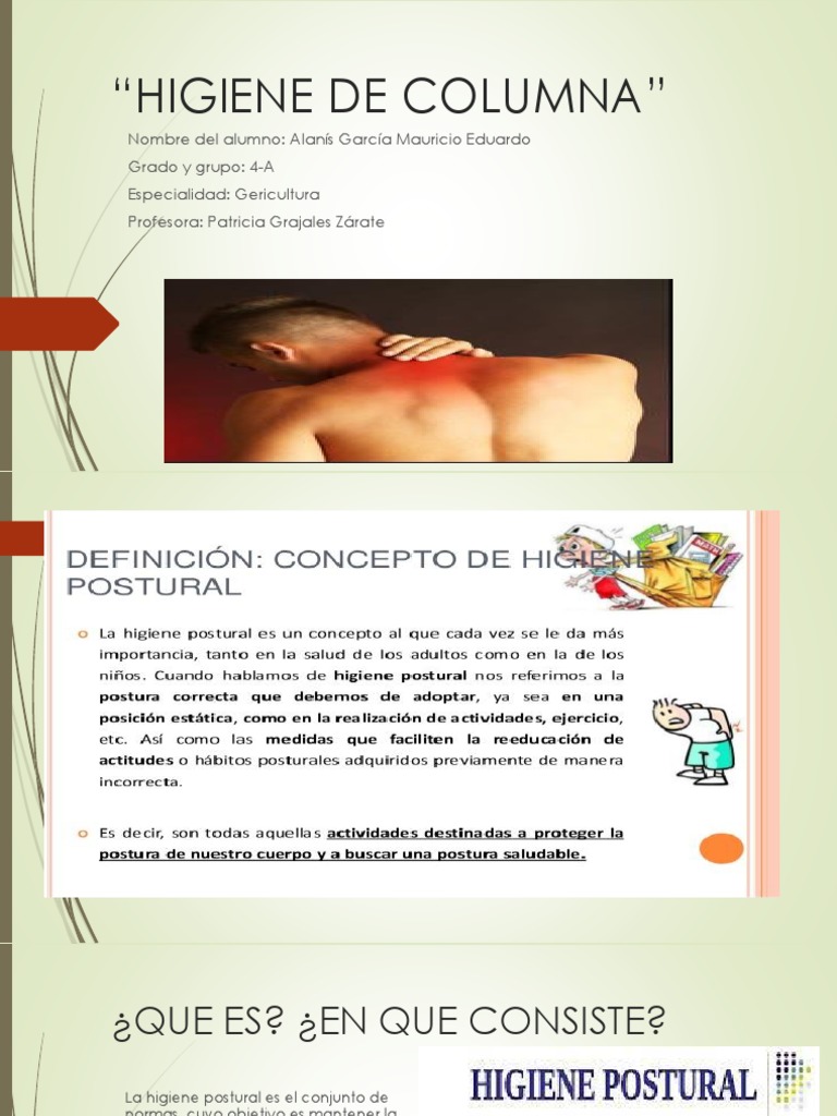Higiene de Columna | PDF | La columna vertebral | Dolor lumbar