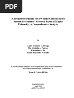 A Proposed Structure For A Website Content-Based System For Students' Research Paper of Mapúa University A Comprehensive Analysis