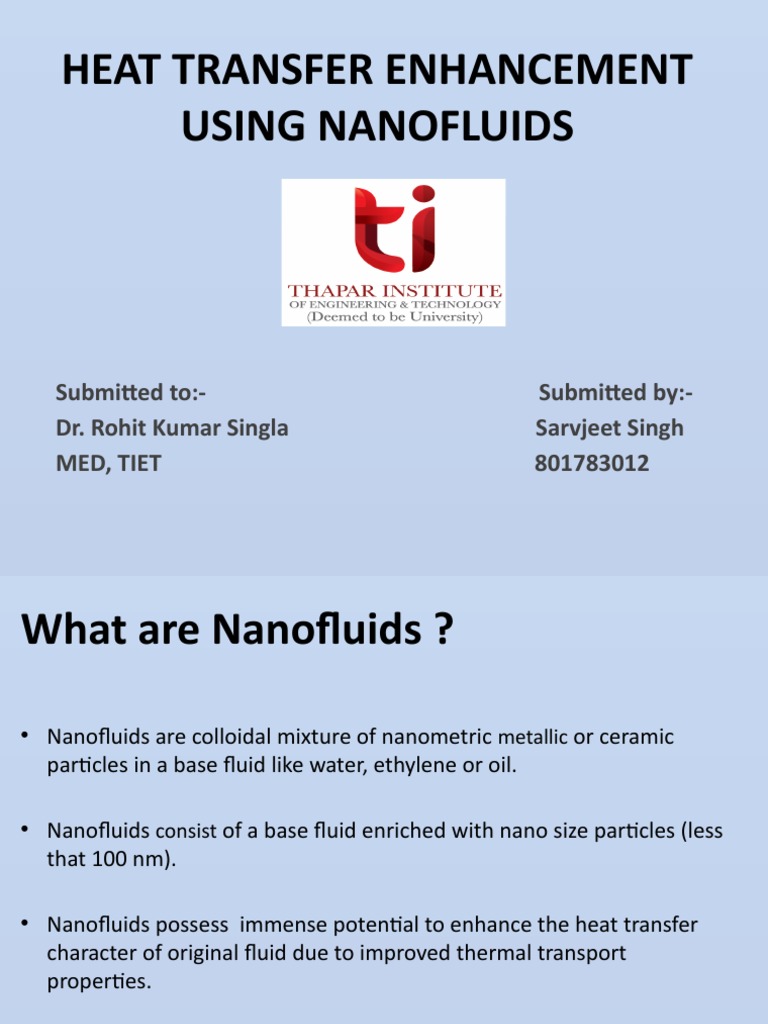 Enhancing Heat Transfer with Nanofluids | PDF | Nanoparticle | Chemical ...