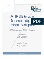 API RP 585 Pressure Equipment Integrity Incident Investigation
