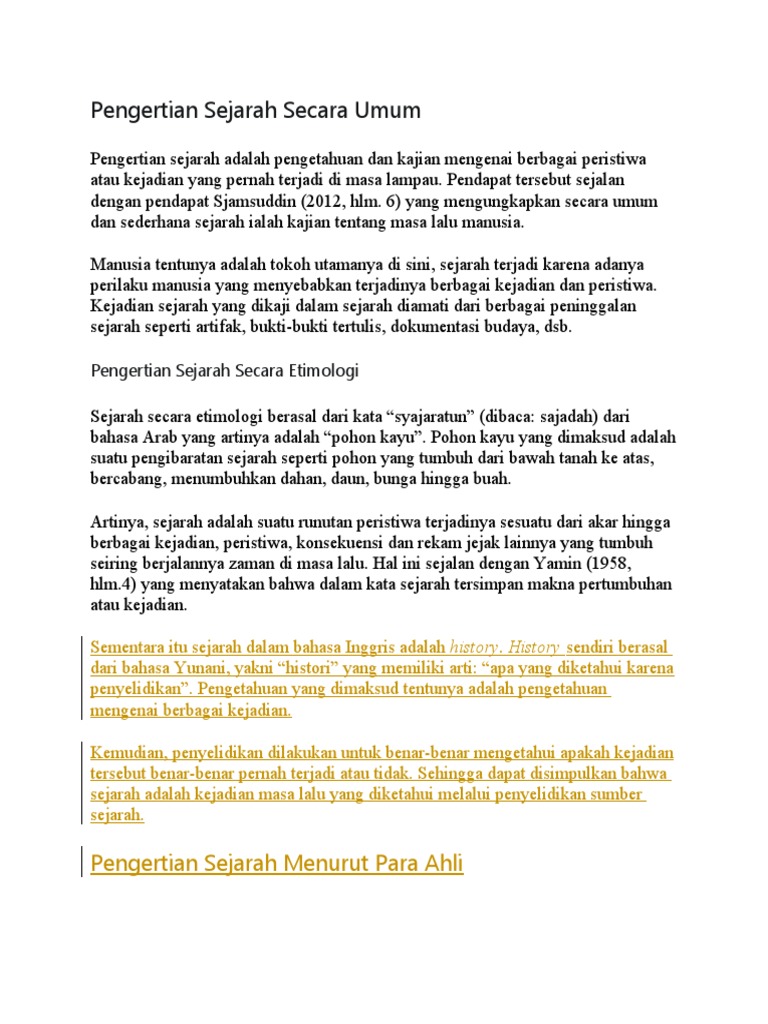 Pengertian Sejarah Secara Umum Pdf