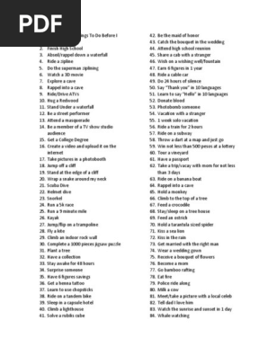 Bucket List