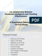 The Relationship Between Emotional Intelligence and Teaching Effectiveness A Dissertation Defense by Fei-Fei Hwang
