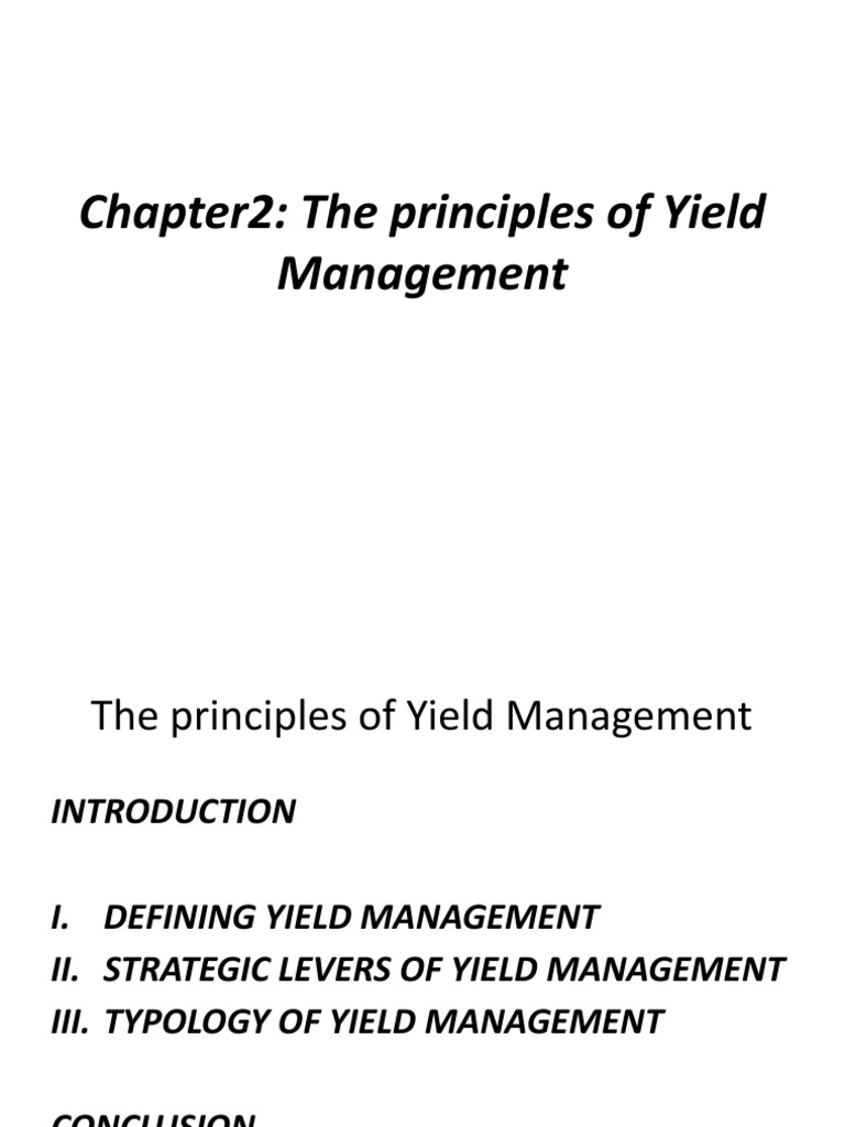 Chapter2: The Principles of Yield Management | PDF | Business | Economies
