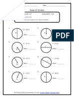 Area of Circles: Name - Date