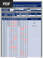 Monthly Blood Pressure Log Excel Template