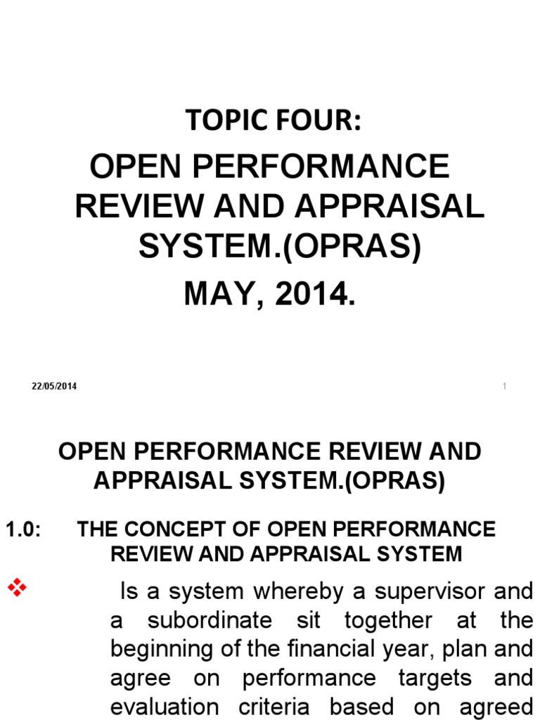 Emt 06206 Topic 4 Opras Open Performance Review Appraisal System