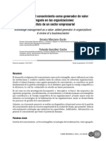 La Gestión Del Conocimiento Como Generador de Valor Agregado en Las Organizaciones: Análisis de Un Sector Empresarial