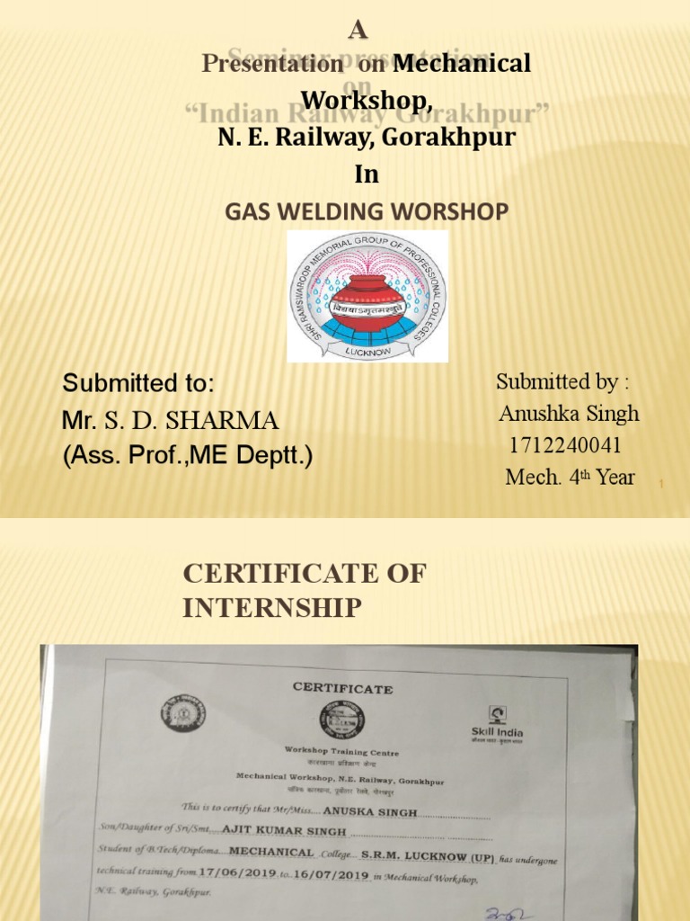 On Indian Railway Gorakhpur Pdf Welding Construction
