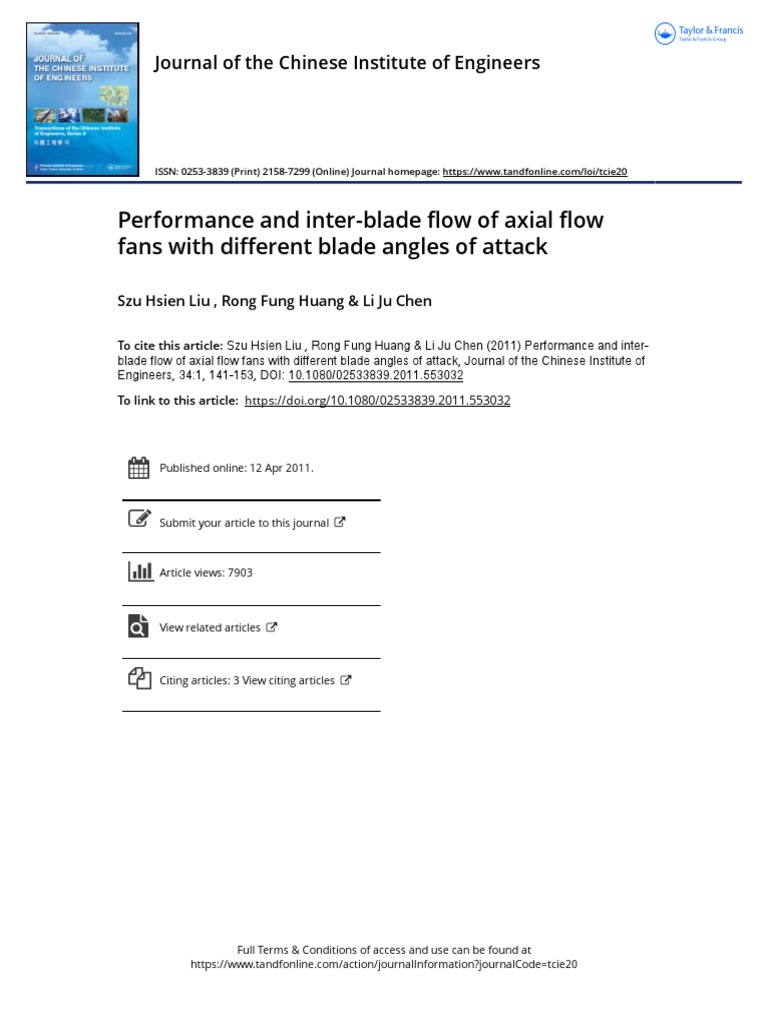 Performance and Inter Blade Flow of Axial Flow Fans With Different