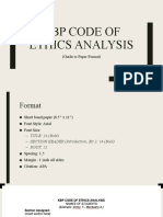 KBP Code of Ethics Analysis: (Guide To Paper Format)