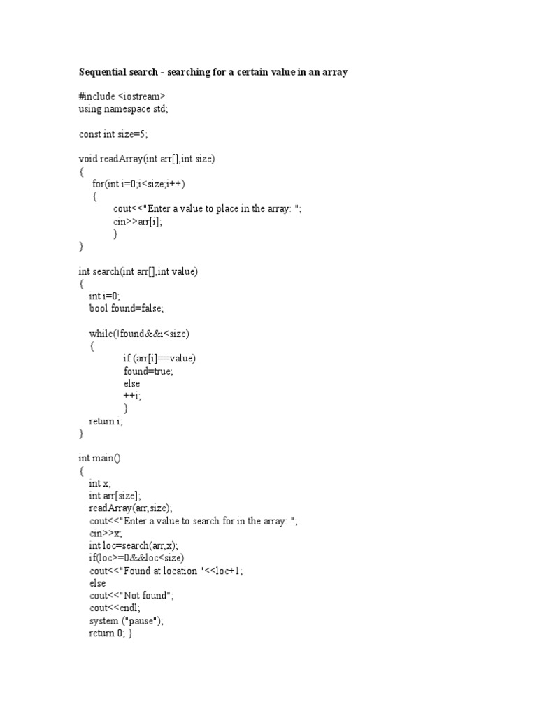 Sequential Search | PDF